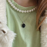S925 Sterling Silver Agate Necklaces for Women Chokers