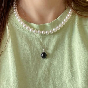 S925 Sterling Silver Agate Necklaces for Women Chokers