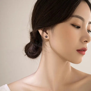 S925 Flower Earrings & Small Earrings High Cold Wind Versatile Female