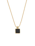 S925 Sterling Silver Square Pendant Necklace Chain Long Necklace