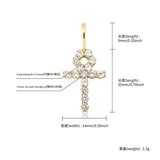 Sterling Silver Ankh Cross Pendant Necklace CZ Zircon Hip Hop Bling