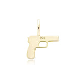 S925 Gun Pendant Necklace Bling Ice Out Women Men Hip Hop Charm Jewelry
