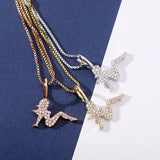S925 Silver Ice Out Body Pendants Necklace for Men Hip Hop