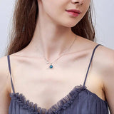 Sterling Silver Bead Pendant Necklace with Star Charm Gift