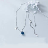 Sterling Silver Bead Pendant Necklace with Star Charm Gift
