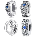 S925 Sterling Silver Sparkling Spacer Beads for DIY Bracelet Necklace