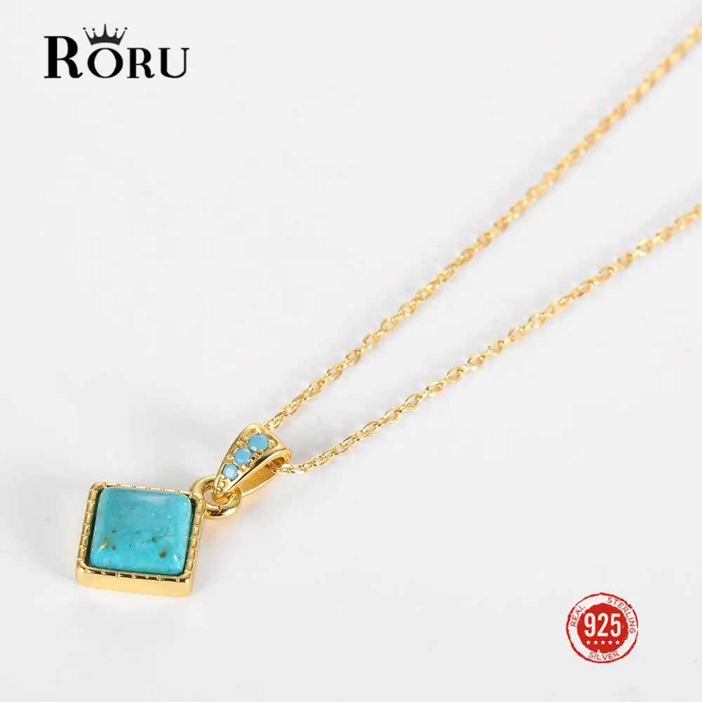 S925 Moonstone Pendant Necklace Vintage Jewelry Gift