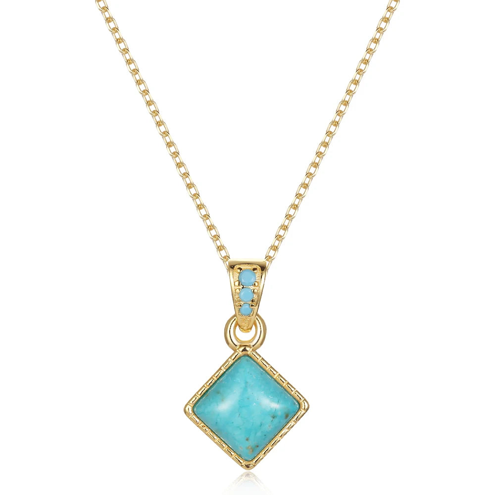 S925 Moonstone Pendant Necklace Vintage Jewelry Gift