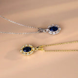925 Silver Zircon Pendant Necklace for Women Retro Clavicle Chain