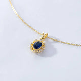 925 Silver Zircon Pendant Necklace for Women Retro Clavicle Chain