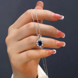 925 Silver Zircon Pendant Necklace for Women Retro Clavicle Chain