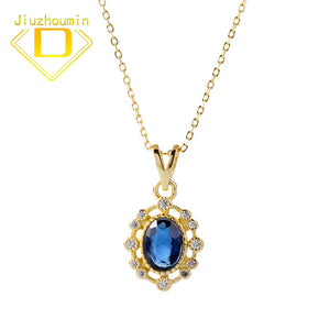 925 Silver Zircon Pendant Necklace for Women Retro Clavicle Chain