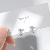 S925 Bow Hoop Earrings with Zircon, Stylish Small Earrings for Women