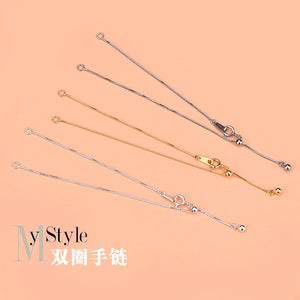 S925 Sterling Silver Box Chain Bracelet DIY Jewelry Material
