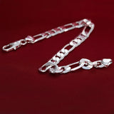 S925 Sterling Silver Bracelet 8 Inches 8mm Side Chain Bracelet