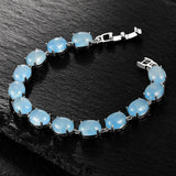S925 Silver Malay Jade Tennis Bracelet Natural Gemstone Bangle