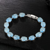 S925 Silver Bracelet Malay Jade Gemstone Tennis Bangle Jewelry