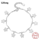 S925 Silver Butterfly Pendant Bracelet Girls Charm Jewelry Christmas Gift