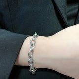 Sterling Silver Bracelet Heart-Shaped Buckle Hip-Hop Niche