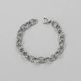 Sterling Silver Bracelet Heart-Shaped Buckle Hip-Hop Niche