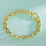 S925 Silver Bracelet Heart Buckle Hip-Hop Style