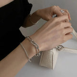 S925 Sterling Silver Crystal Double Chain Bracelet