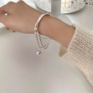 925 Silver Ball Bracelet for Women Student Jewelry