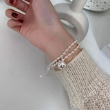 925 Silver Ball Bracelet for Women Student Jewelry