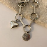 S925 Silver Bracelet Peach Heart Love Girl Jewelry