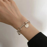 S925 Silver Bracelet Peach Heart Love Girl Jewelry