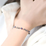 S925 Silver Bracelet with Amethyst Zircon Red Bean Inlay