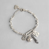 S925 Smiling Face Retro Bracelet Girlfriend Birthday Gift