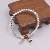 925 Silver Money Cat Bracelet 6.7in