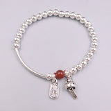 925 Silver Money Cat Bracelet 6.7in