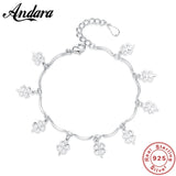 S925 Sterling Silver Lucky Clover Bracelet Sweet Delicate Jewelry