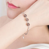 S925 Silver Bracelet Gray Agate Crystal Bead Bracelet