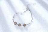 S925 Silver Bracelet Gray Agate Crystal Bead Bracelet