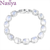 925 Silver Moonstone Gemstone Tennis Bracelet Anniversary Gift