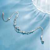 S925 Sterling Silver Double Heart Purple Zircon Bracelet