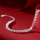 S925 Silver Bracelet Hollow Style Chain Women Jewelry for Wedding