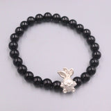 S925 Silver Bracelet Goldfish Agate Beads Link Gift