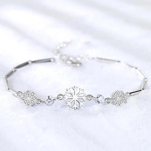 S925 Sterling Silver Snowflake Bracelet for Women