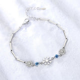 S925 Snowflake Bracelet, Delicate Christmas Jewelry for Women