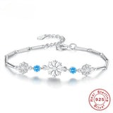 S925 Snowflake Bracelet, Delicate Christmas Jewelry for Women