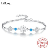S925 Sterling Silver Bracelet Snowflake Delicate Jewelry For Women