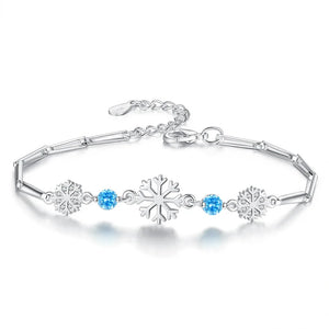 S925 Sterling Silver Bracelet Snowflake Delicate Jewelry For Women