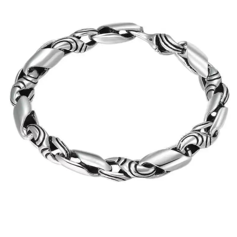 S925 Sterling Silver Bracelet Thai Silver All-match Men's Bracelet