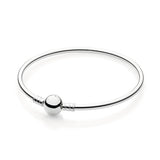 S925 Silver Logo Bracelet Round Love Wing Letters Charm Gift Girls