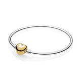 S925 Silver Logo Bracelet Round Love Wing Letters Charm Gift Girls