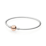 S925 Silver Logo Bracelet Round Love Wing Letters Charm Gift Girls